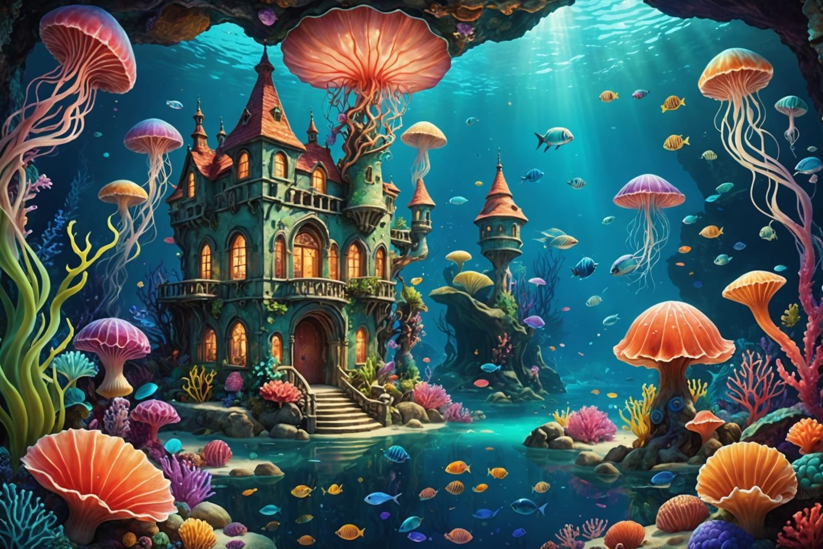 Mermaid's Garden: Underwater Palace with Corals