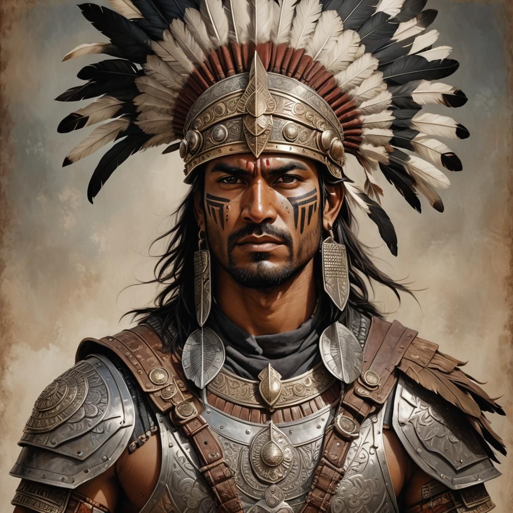 Warrior Portrait in Ancient Indian Style
