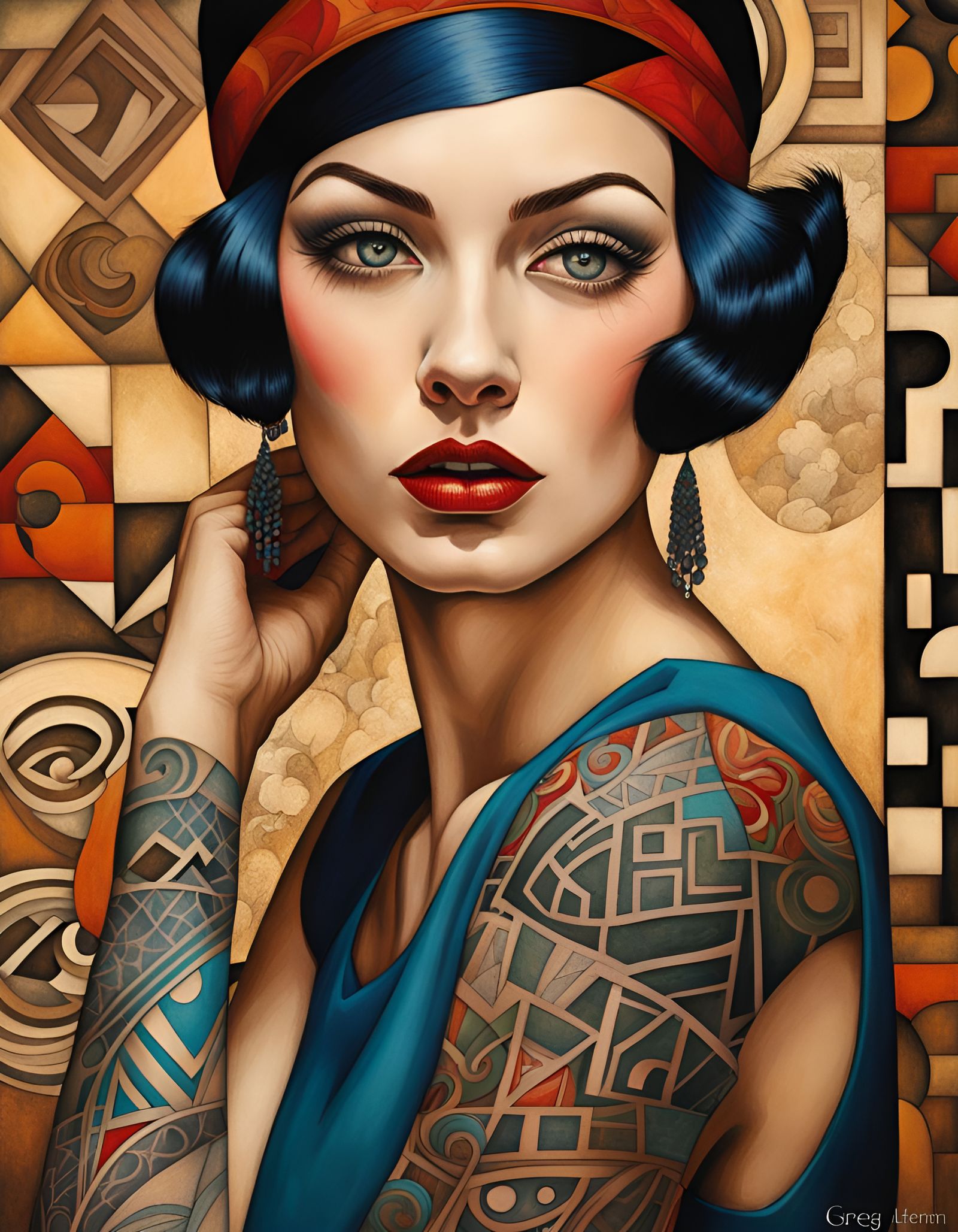 Tattooed woman