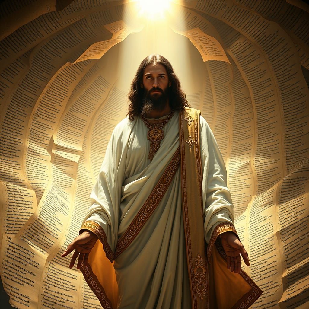 Regal Savior Amidst Ancient Texts