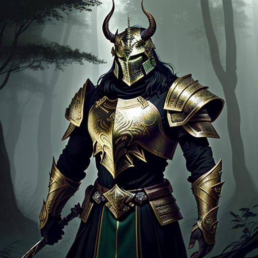 Epic Dark Fantasy Spartan Warrior in Majestic SCARAB Armor