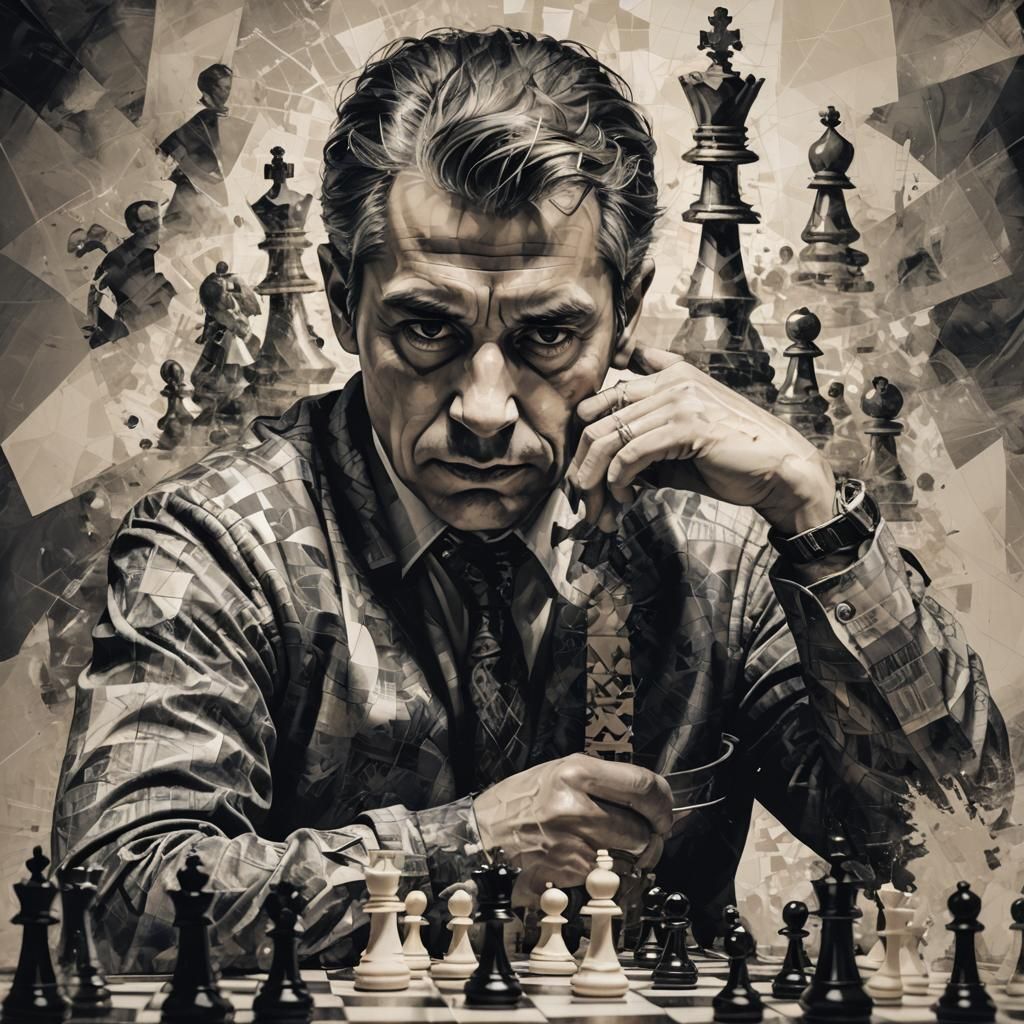 A grandmaster in deep concentration