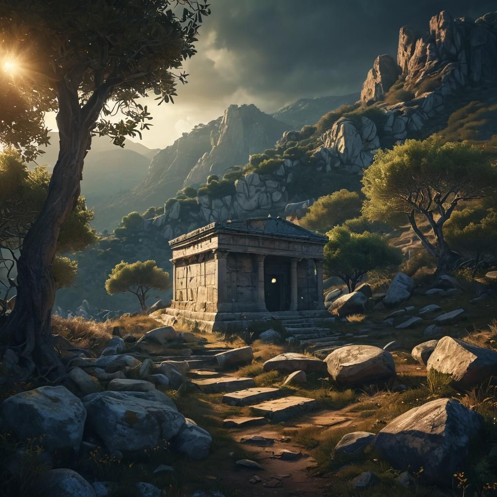 Mystical Tomb of Palamedes: Fantasy Landscape Art