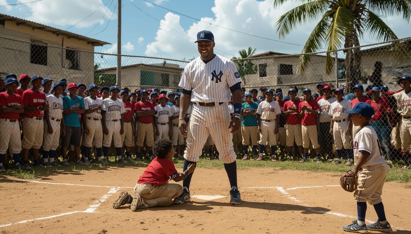 Yankees Star Returns to Santo Domingo Slums Coaching Local T...