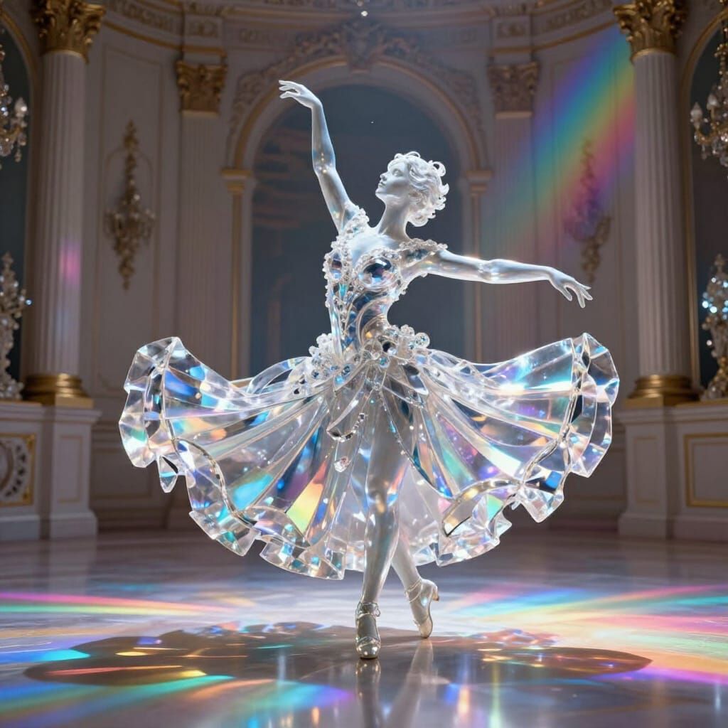 Crystal Ballroom Dancer Twirling, Casting Rainbows