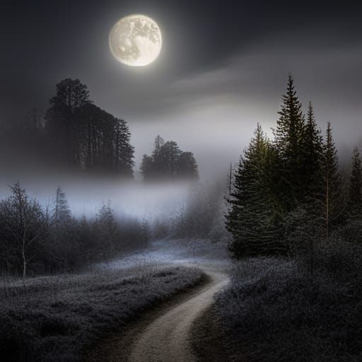 Ethereal Figure in Shadowy Woods: A Vintage Photograph