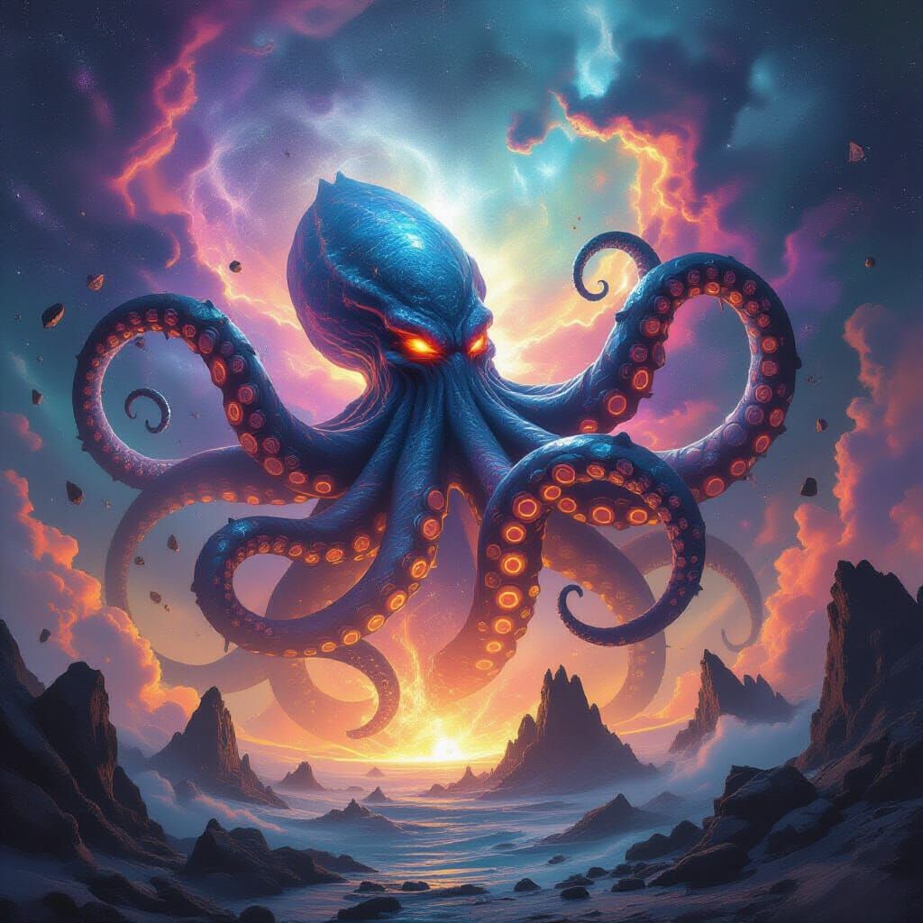 Colossal Kraken Rises From Cosmic Nebula