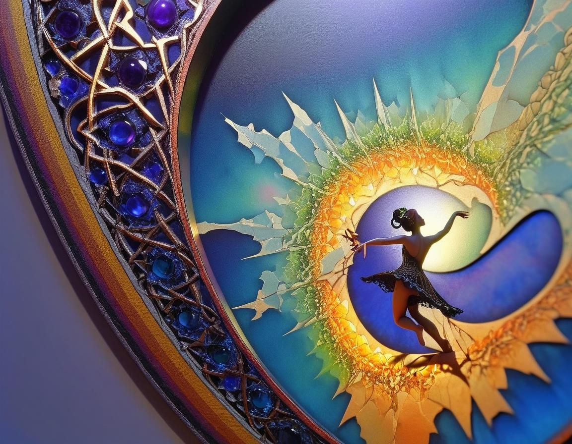 Falling Woman Shadow with Optical Illusions