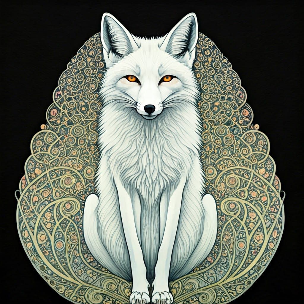Gustavian White Fox in Springtime Splendor
