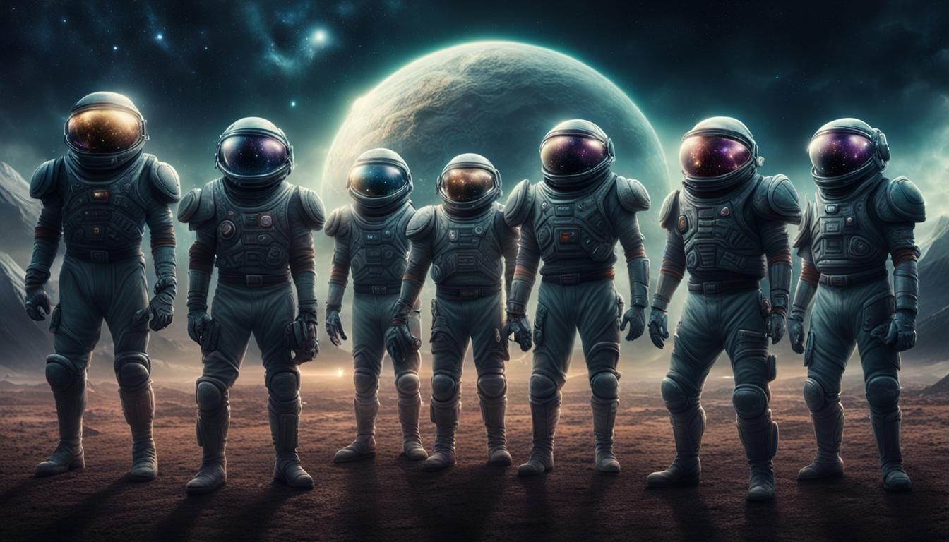 Alien Baseball Team Photo in Galaxy Sky