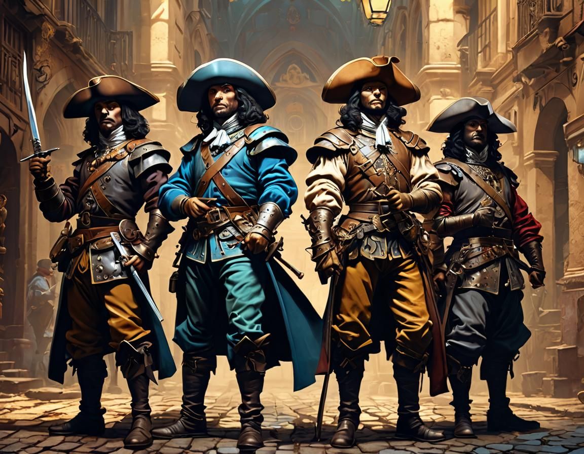The Three Musketeers and D'Artagnan