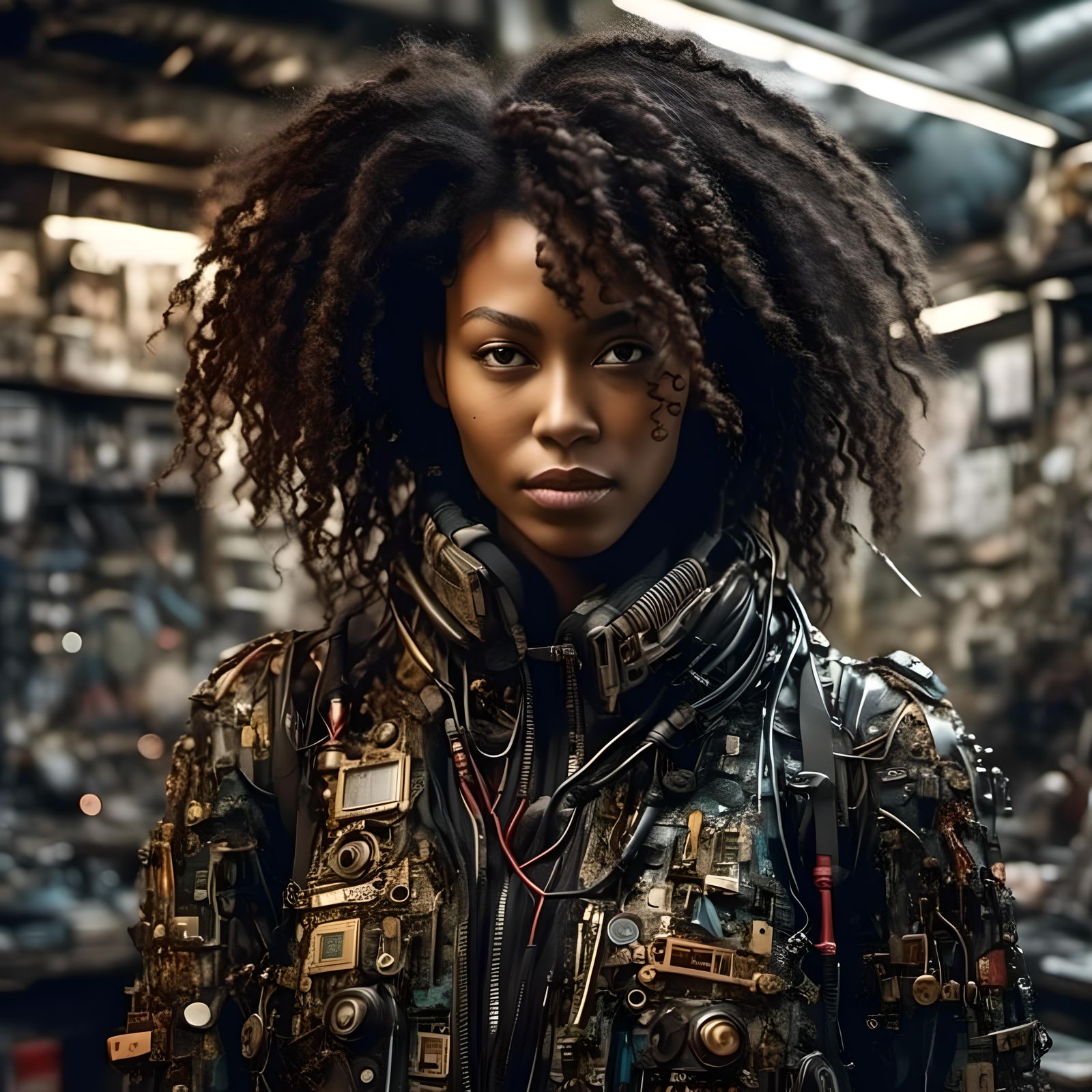 <lora:Dark fantasy realism:1.0> Ultra realistic and ultra detailed picture of a beautiful black women a mischievous grin...