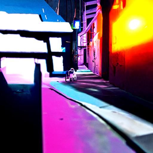 Robotic Dog in Urban Alleyway