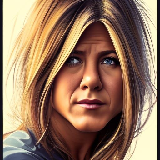 Jennifer Aniston Portrait in Artstation Style