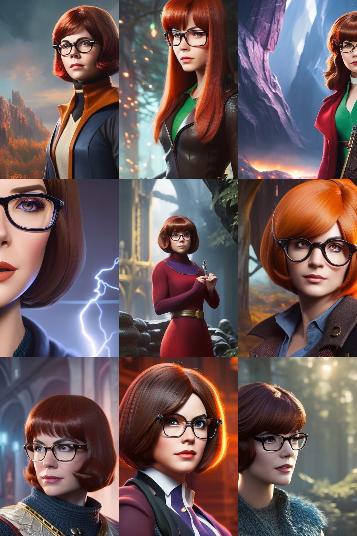 Velma Dinkley as Wizard Rogue: Photorealistic Portrait