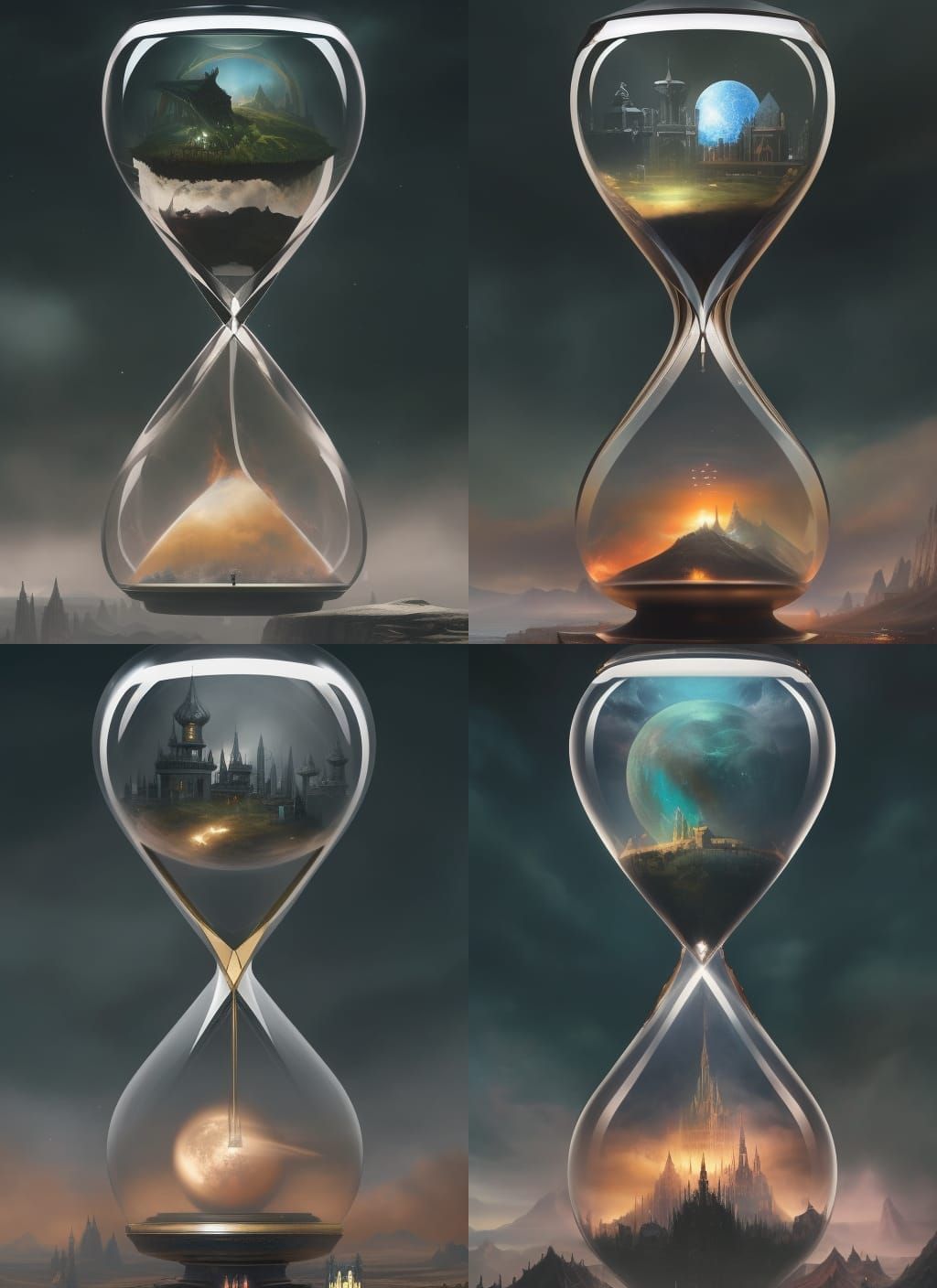 Hourglass World: Detailed Fantasy Concept Art