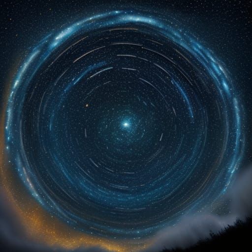 Vibrant Night Sky with Swirling Stars and Cypress Tree in Va...