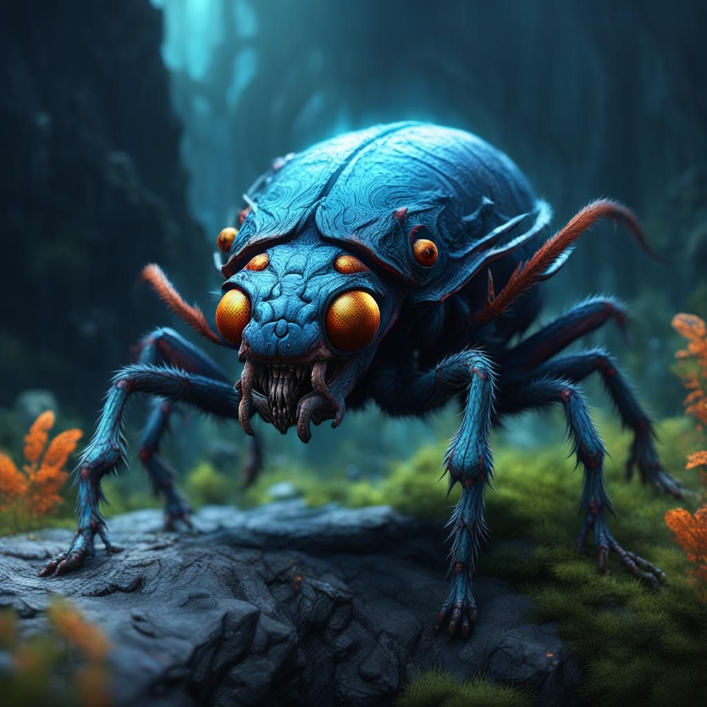 Monstrous Bug Concept Art in Detailed Matte Painting