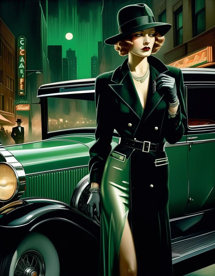 Art Deco Mobster with Thompson in Chicago