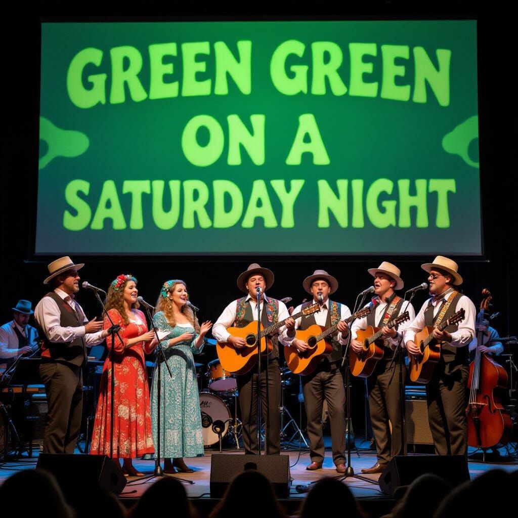 New Christy Minstrels Sing "Green Green" on Stage