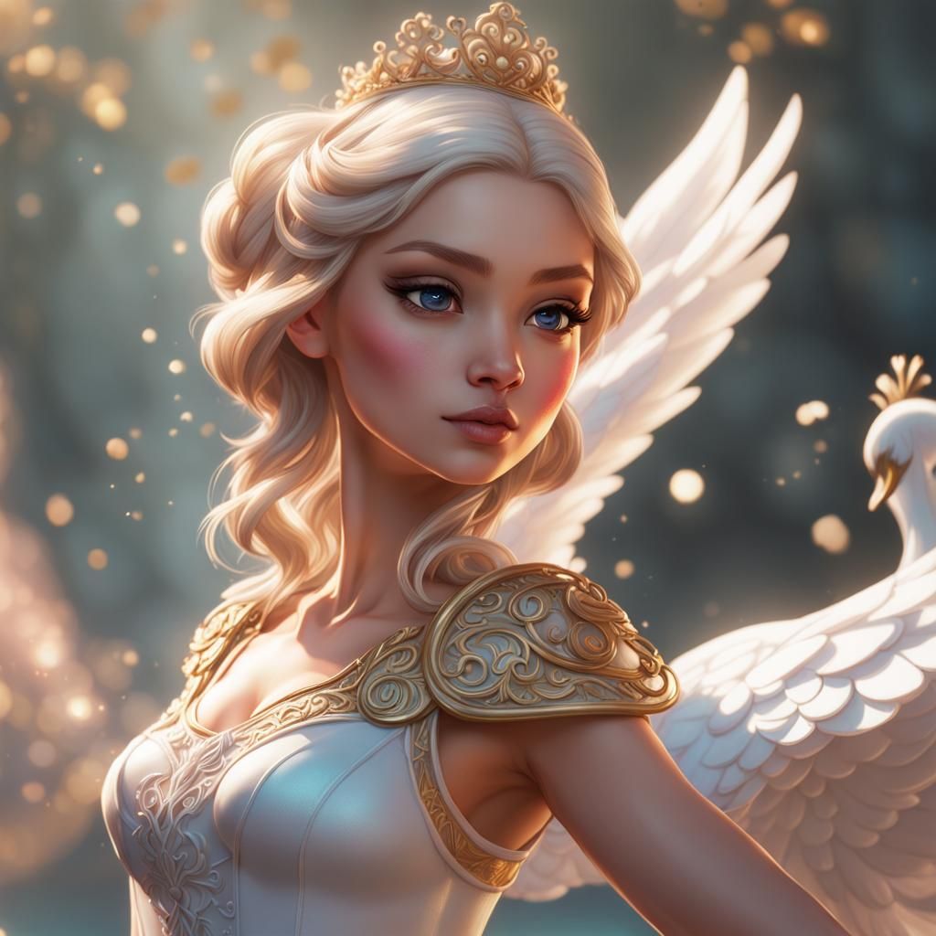Chibi Ballerina Swan Princess Portrait in 8K