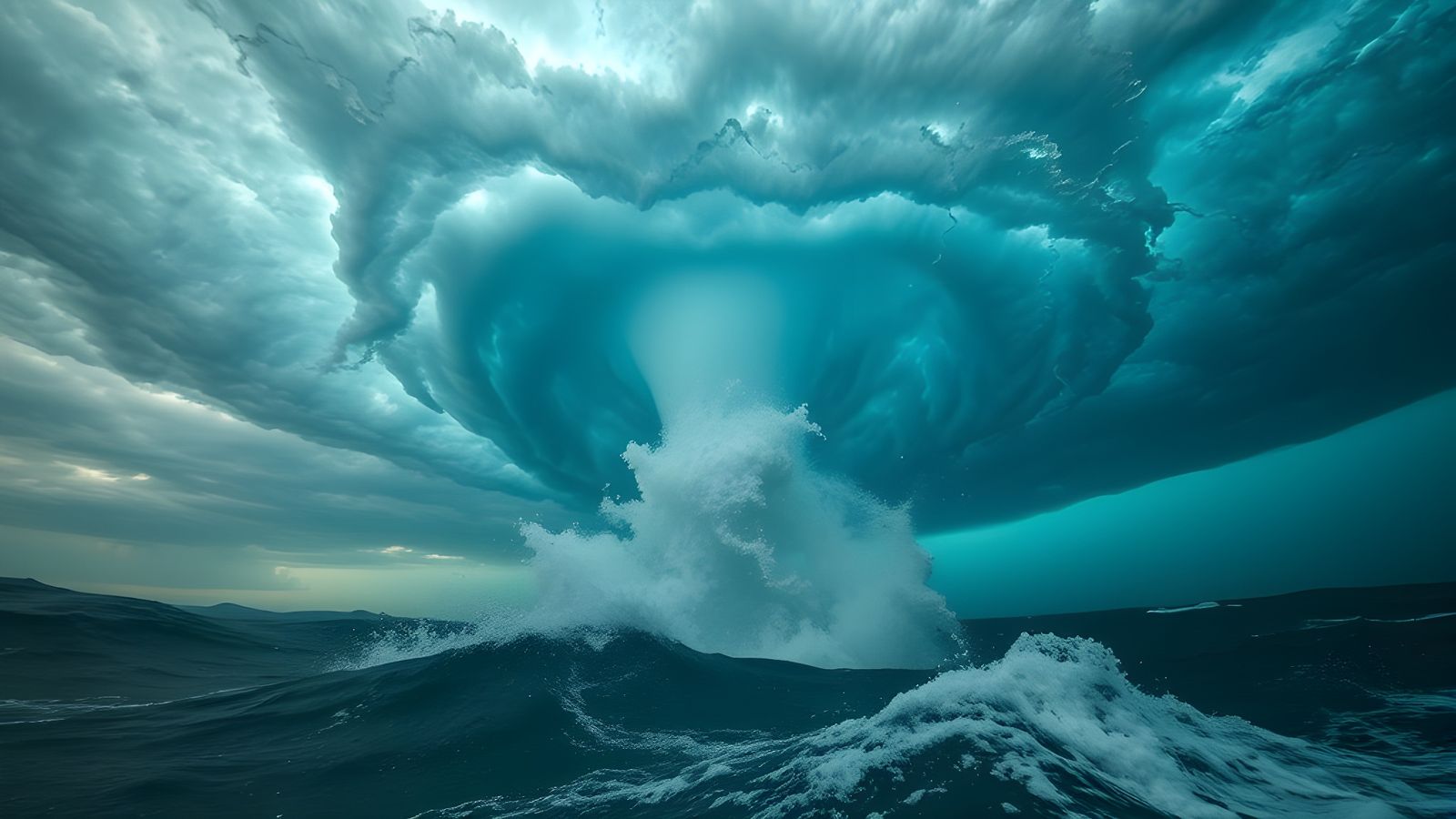Tornado Over the Sea From Below