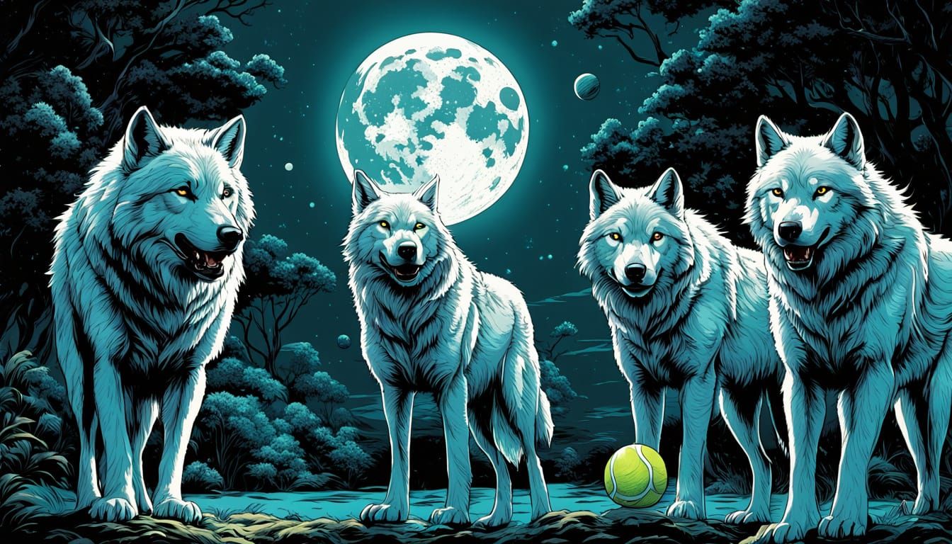 Noir Comic: White Wolves and Glowing Tennis Balls