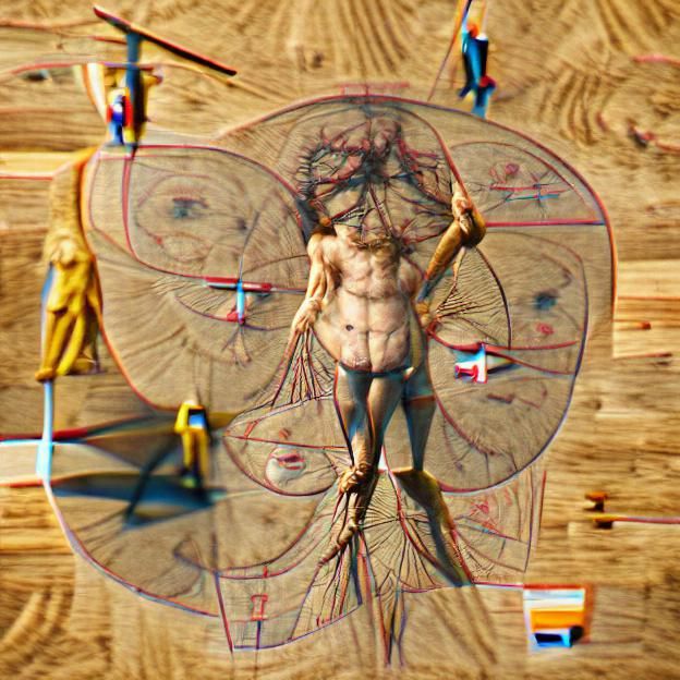 AI Rendition of Vitruvian Man in 8K