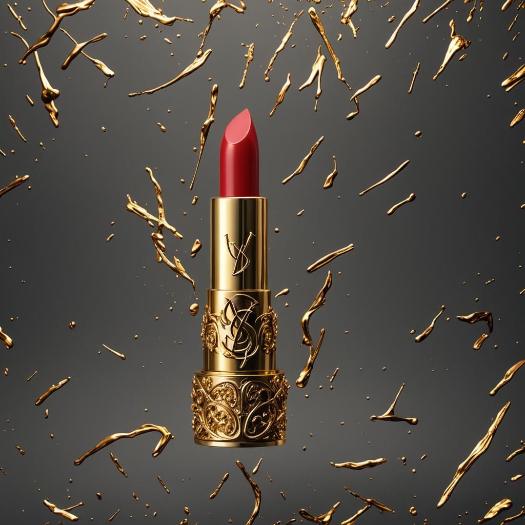 Gold YSL Lipstick in Detailed Matte Painting