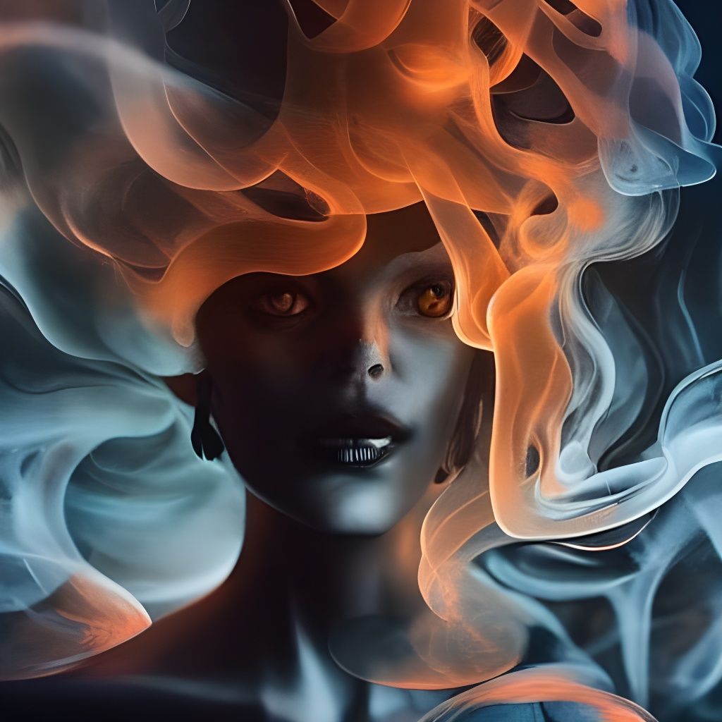 Glowing Smoke Creature Digital Artwork