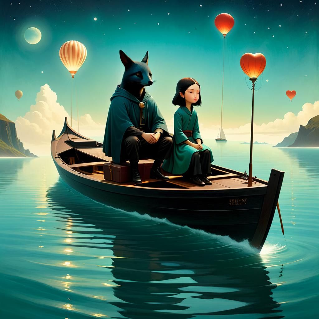 Serene Beach Scene with Dreamlike Qualities