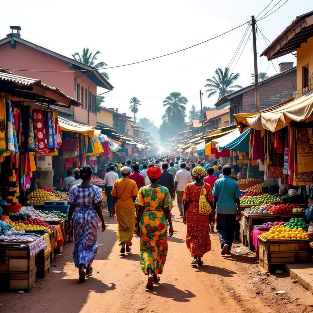 Vibrant Ugandan Street Scene in 1980