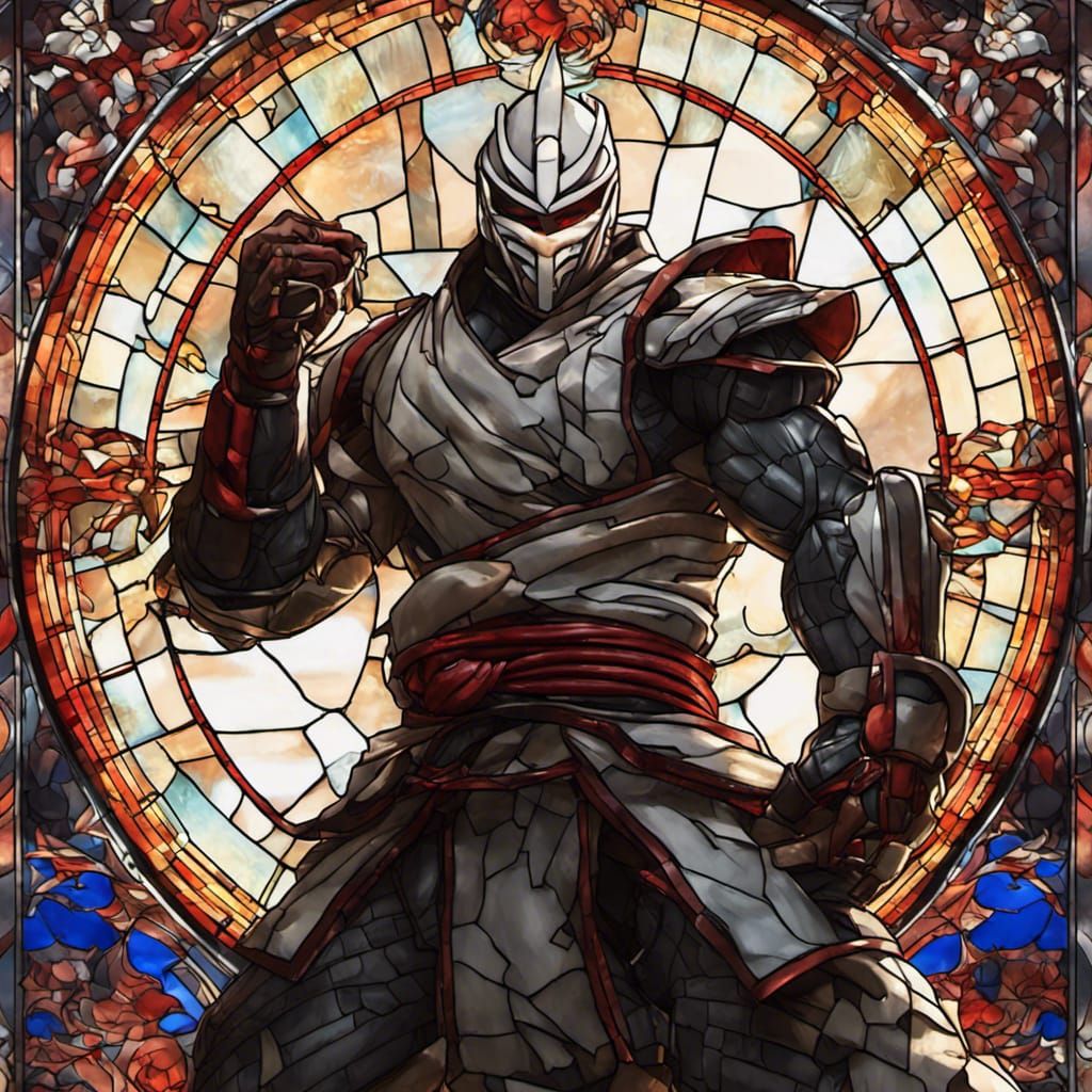 Stained Glass Ryu Hayabusa: Dark Fantasy Art