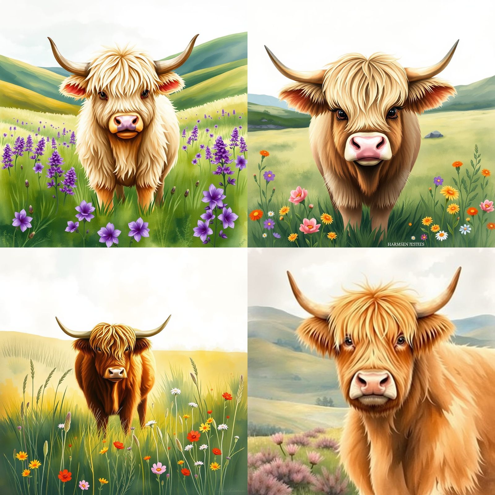 Fluffy Highland Cow Portrait