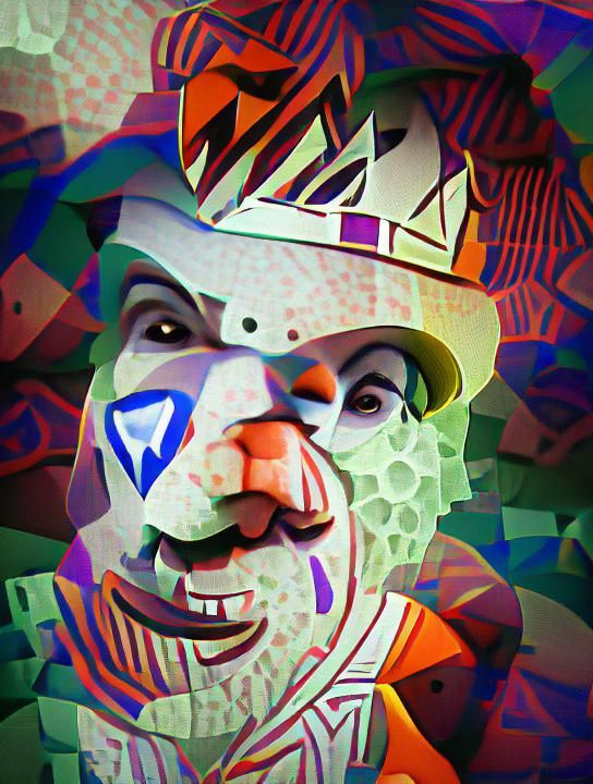 Clown Pimp: Art Deco Cubist Graffiti in 8k