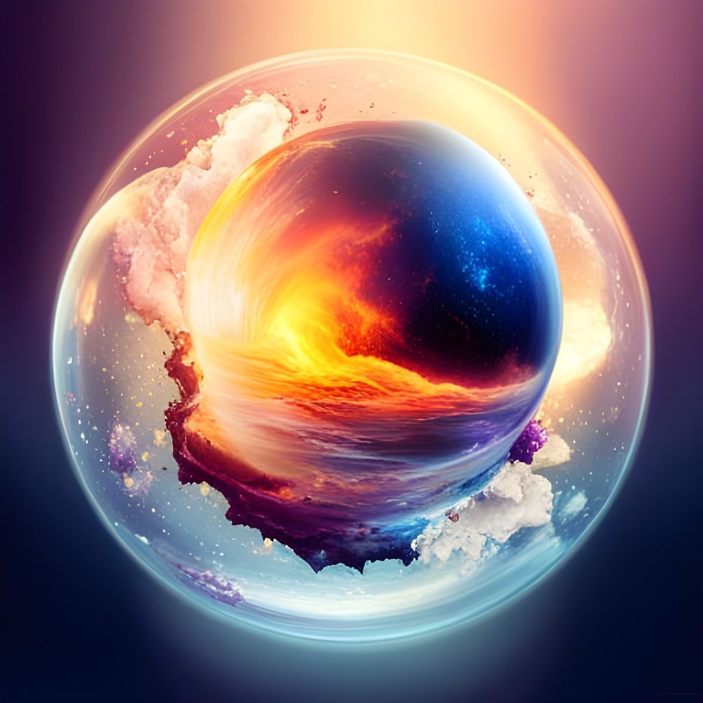 Glass Orb of Earth in Star Storm