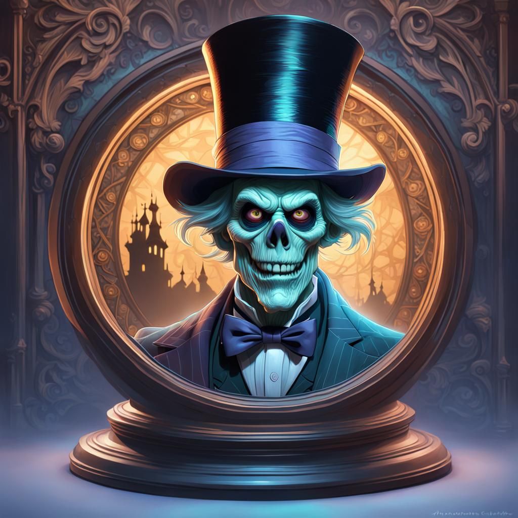 Haunted Mansion Hatbox Ghost Portrait