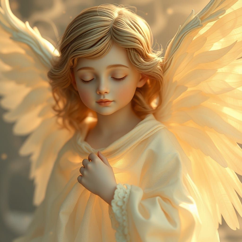 Ethereal Angel in Diaphanous Mist