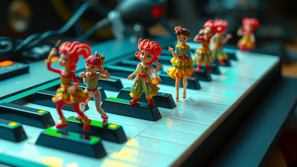 Miniature People Dance on Giant Piano Keyboard