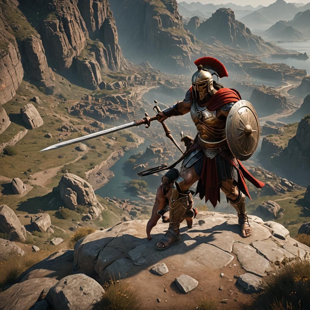 Spartan Warrior Battles Persian, 3D Game Cinematic