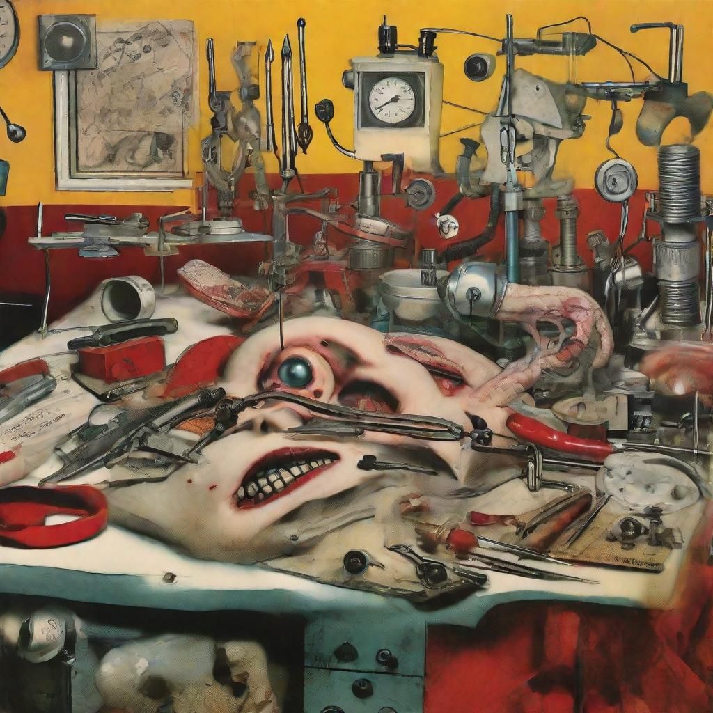 Dadaist Dissection: A Satirical Collage Artwork