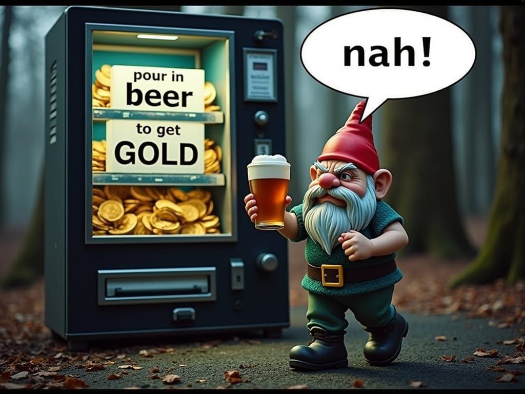 Grumpy Gnome Avoids Beer-for-Gold Machine