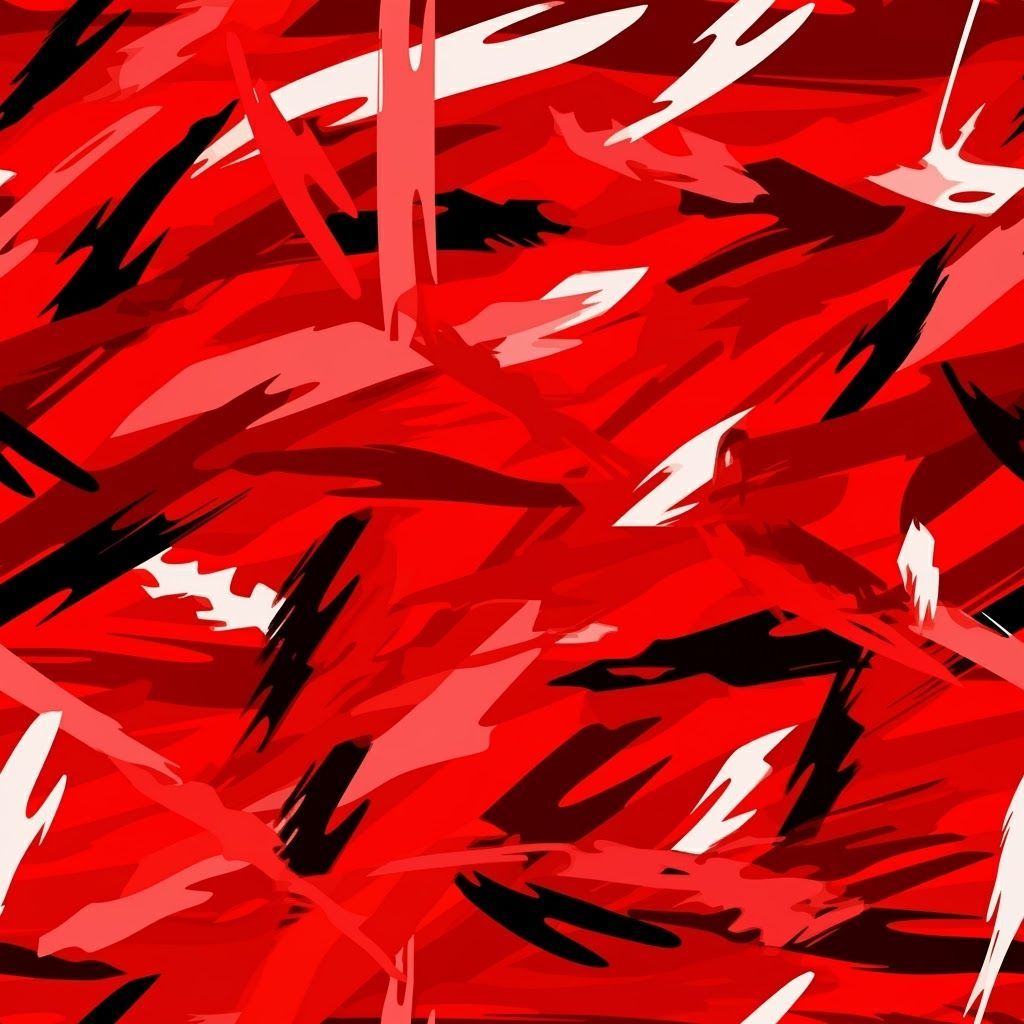 Graffiti Abstract Pattern Red White Black Streetwear Textile