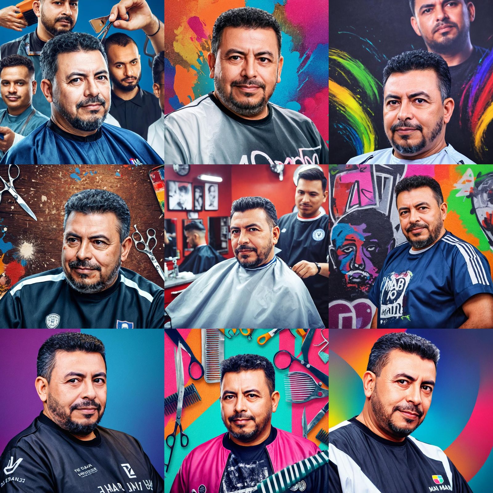 Hyperrealistic Art Man Portrait with Colorful Background