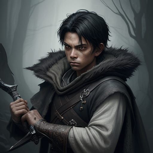 Medieval Boy's Resolute Gaze