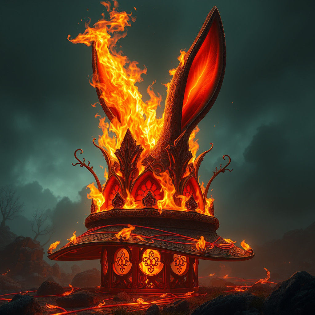Fiery Rabbit Hat: Matte Painting Fantasy Concept