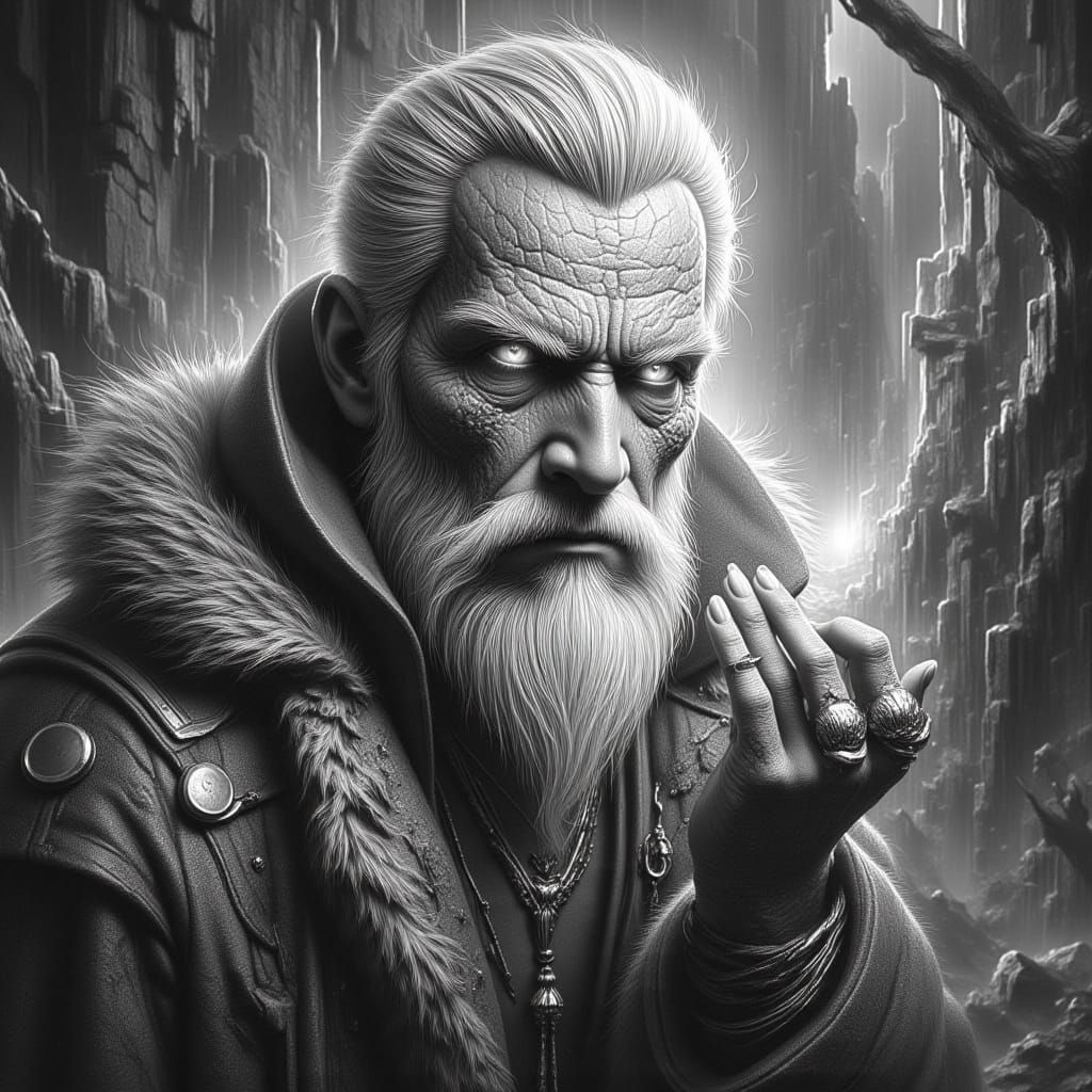 Karuun Stonejaw: Detailed Pencil Sketch Portrait