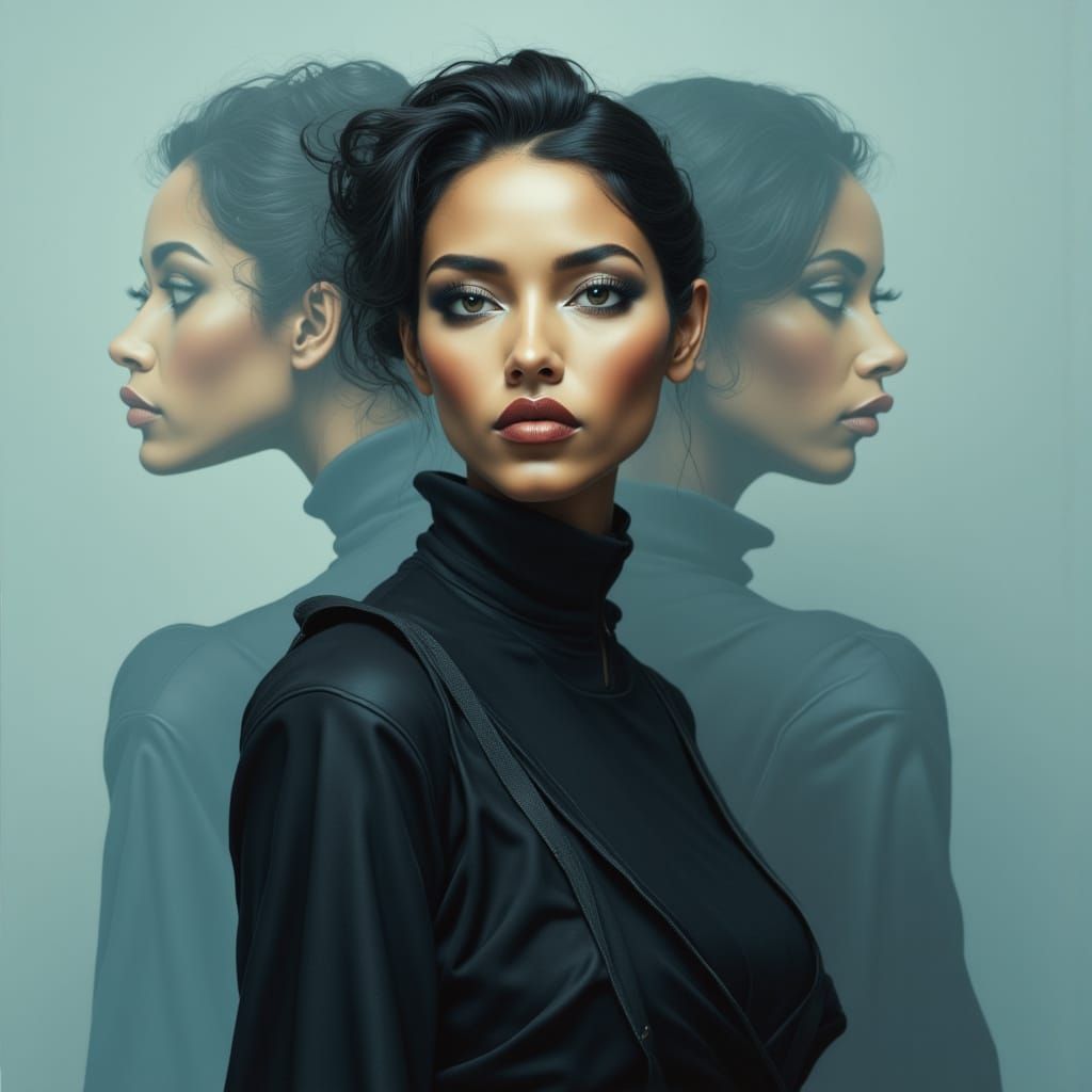 Surreal Portrait in Expressionist Style with Motion Blur