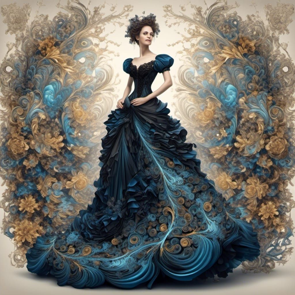 Beautiful 19th Century Woman Portrait in 3D Shading