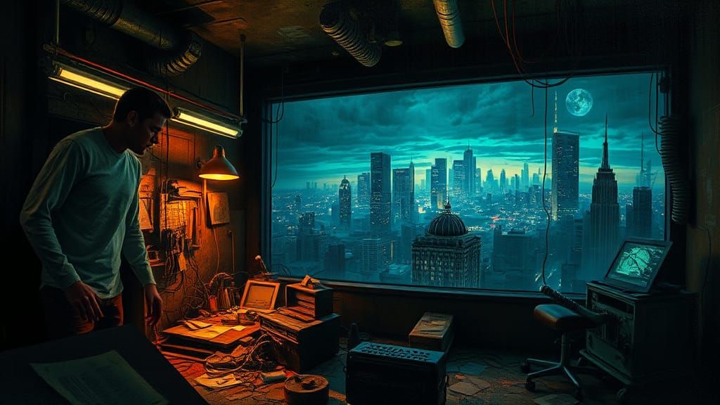 Dystopian Room: Hyperdetailed Automatist Impasto Rendering